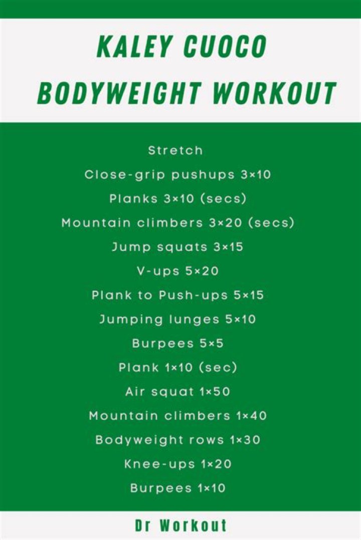 Kaley Cuoco Workout Routine