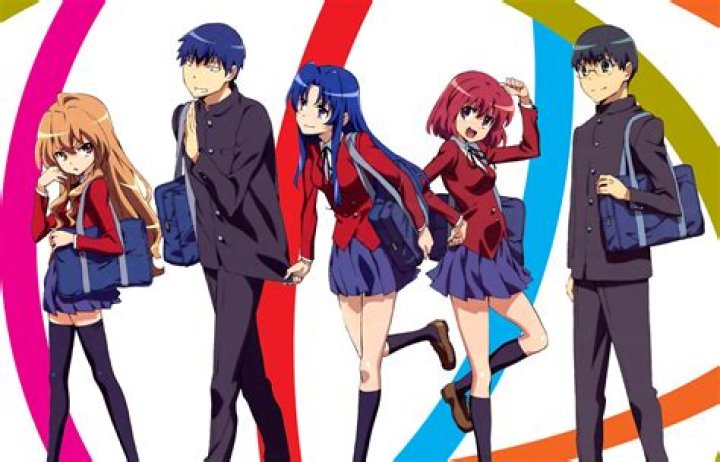 Two characters from Toradora! are looking at each other, unamused. 